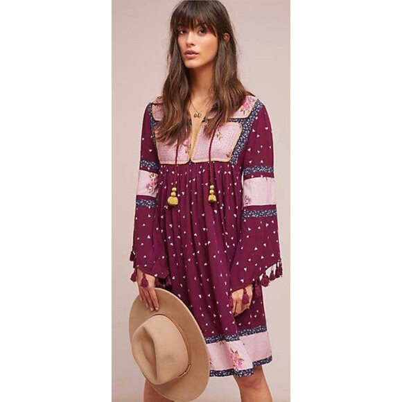 Anthropologie Tops - ANTHROPOLOGIE Seen Worn Kept Leavenworth Fringe Patchwork Tunic Dress Small